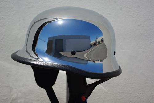 Xs s m l xl pgr b09 chrome german motorcycle dot half helmet harley bike chopper