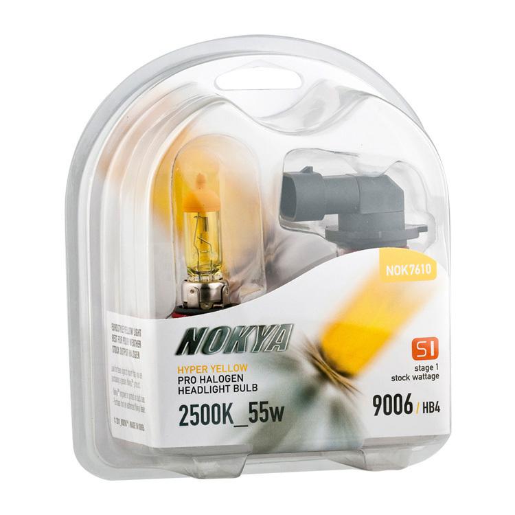 Nokya pro-halogen hyper yellow stage 1 9006 fog light replacemet bulbs nok7610