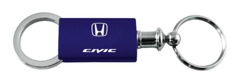 Honda civic navy anodized aluminum valet keychain / key fob engraved in usa gen