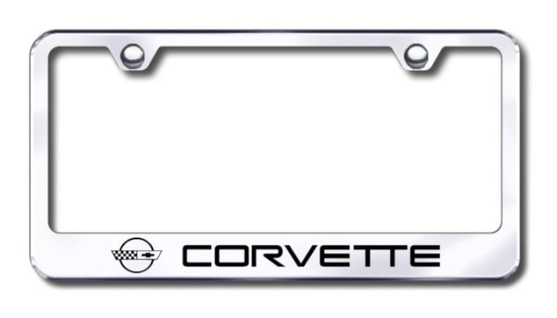 Gm corvette c4  engraved chrome license plate frame made in usa genuine