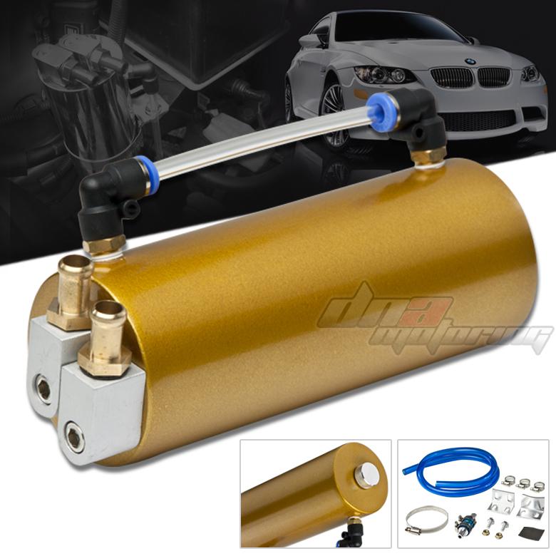 Round billet aluminum 750ml gold racing engine oil catch tank/can reservoir jdm