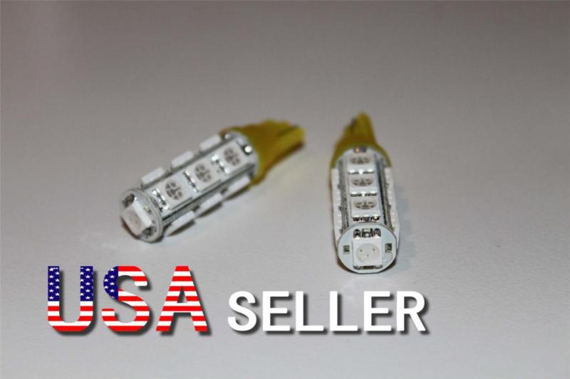 2pcs xenon t10 wedge 13-smd 5050 led light bulbs 192 168 194 w5w 2825 158 amber