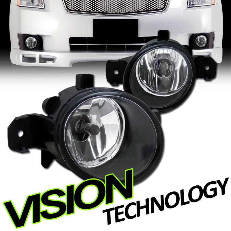 New pair 07-09 sentra 4d/4dr/sedan clear lens fog lights+switch+bulb+wire+cover