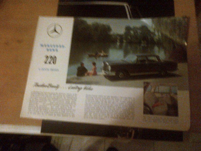 1962? mercedes-benz 220 4 door 1 page     brochure        -