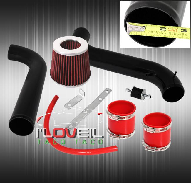 90-93 honda accord cb 2.2l cold air intake induction black piping kit system cai