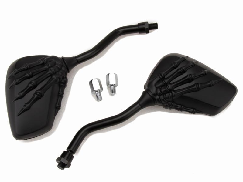 Black motorcycle skeleton skull hand claw side mirror for harley honda suzuki