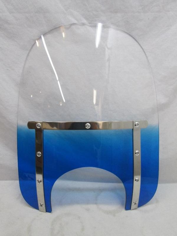 Memphis shades slims windshield 17" tall for 9" headlight clr/blu