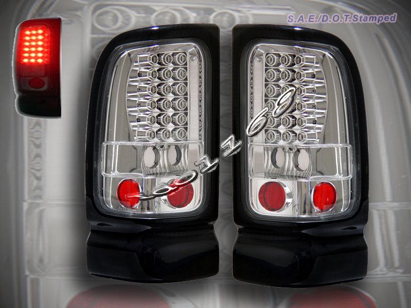 94-01 dodge ram 1500 2500 3500 tail lights led clear 95 96 97 98 99 00