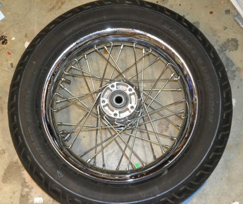 Chrome oem harley davidson spoke wheels 16 inch with tire  40 spoke 05 fls