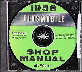 1958 oldsmobile shop manual on cd 58 olds super dynamic 88 and 98 repair service