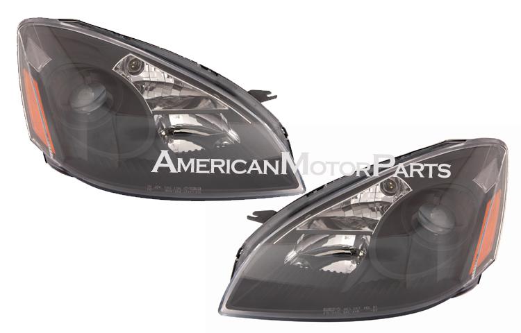 Depo pair euro style black projector halogen headlights 02-04 03 nissan altima