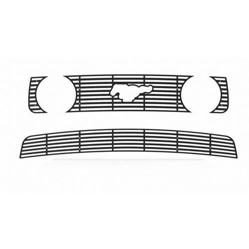 Ford mustang gt 05-09 horizontal billet black powdercoat truck grill add-on