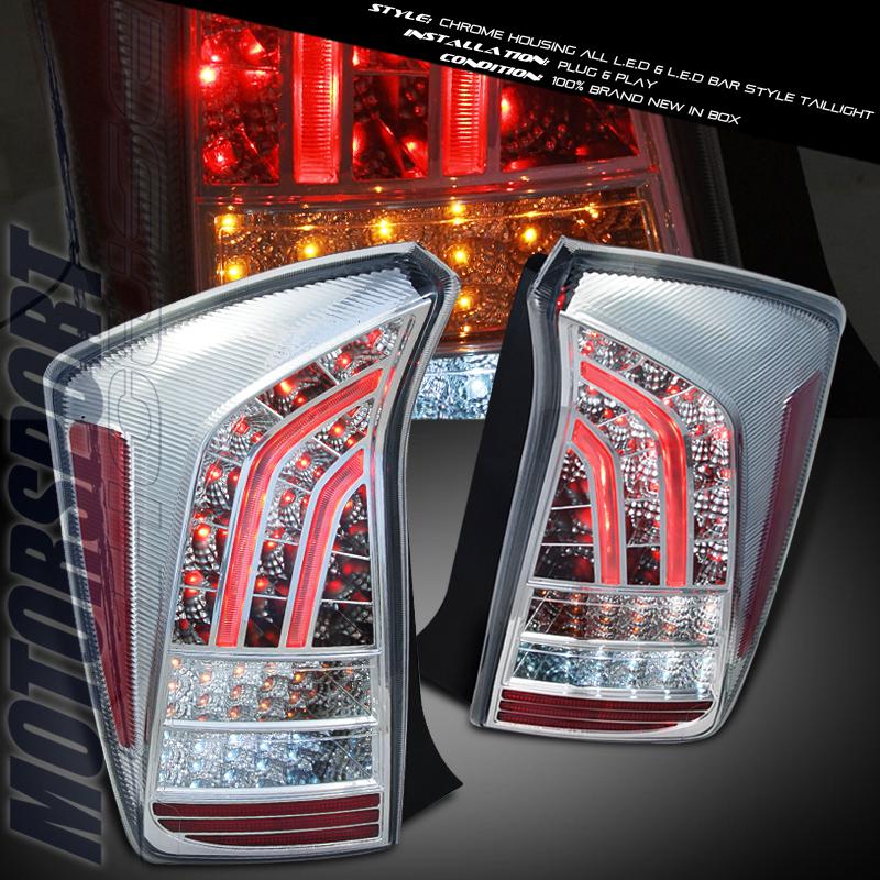 10-12 toyota prius hybrid hatchback full led style chrome tail light replacement