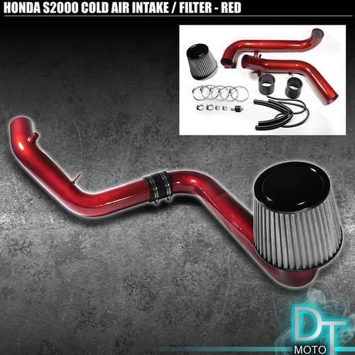 Stainless washable cone filter+ cold air intake 00-03 s2000 2.0l 04-07 2.2l red