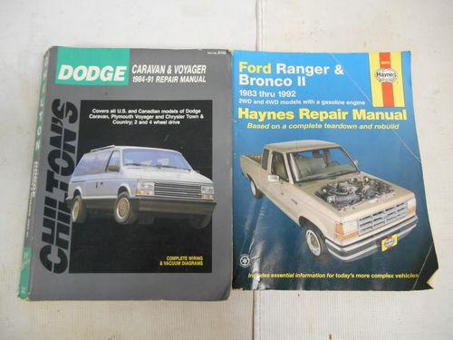 Lot 2 vintage repair manuals, 1983-92 ford ranger & bronco ii, 1984-91 dodge van