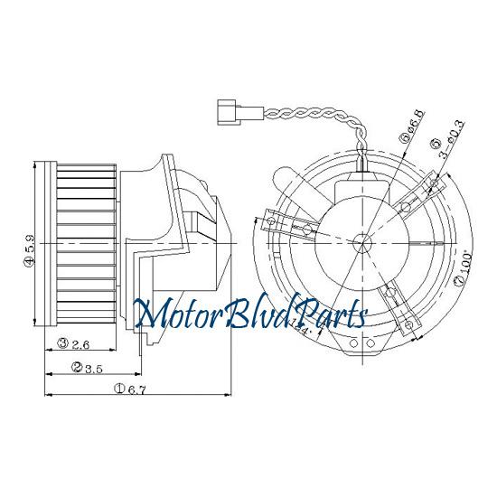 1995-1999 neon/1999 prowler/2004 dakota tyc front blower motor & fan assy 700008