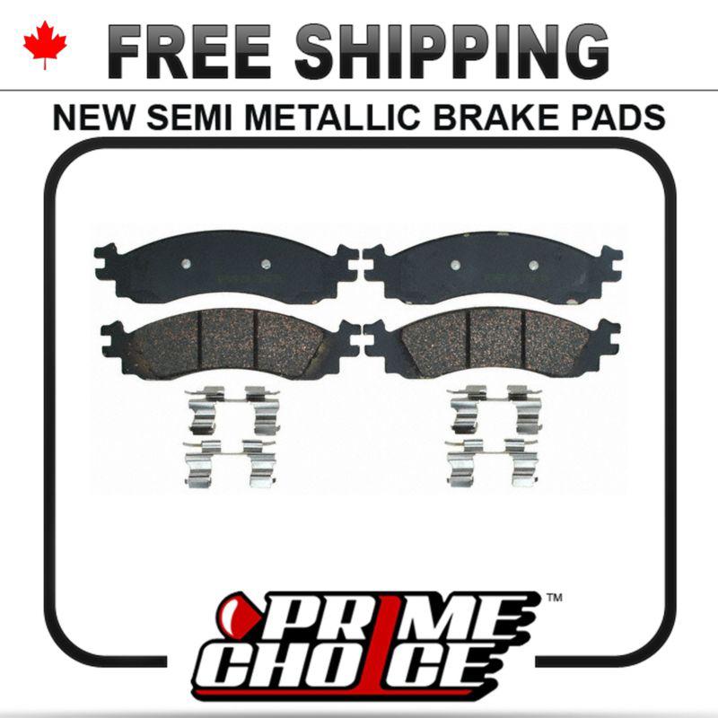 New premium complete set of front metallic disc brake pads with shims