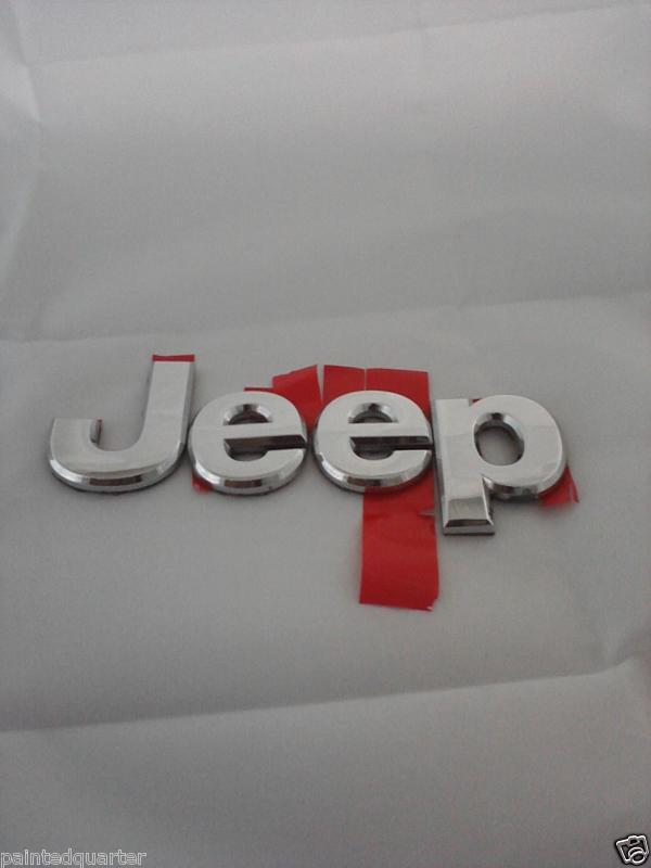 Jeep single letters chrome emblem logo script badge liberty cherokee  oem