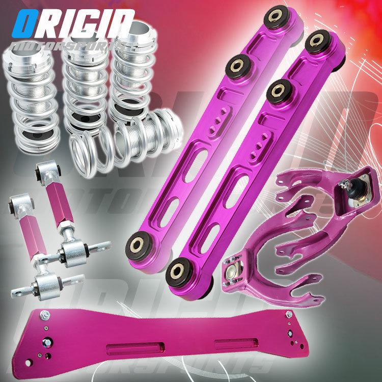 Purple eg lower control arm+front upper+rear camber kit+subframe+coilover spring