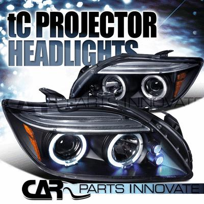 2004-2010 scion tc jdm black led halo projector headlights