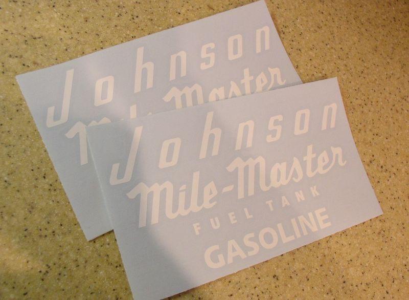 Johnson vintage mile master tank decal 2-pak free ship + free fish decal!