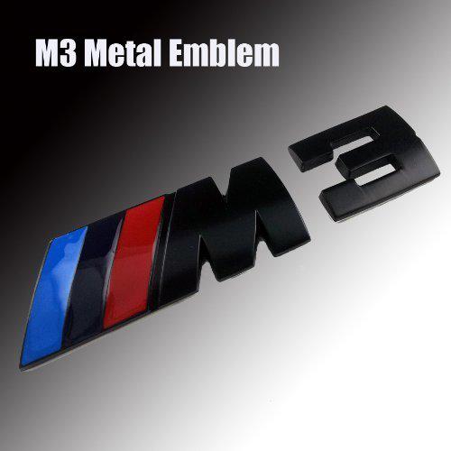 Bmw m3 black matted metal chrome emblem 