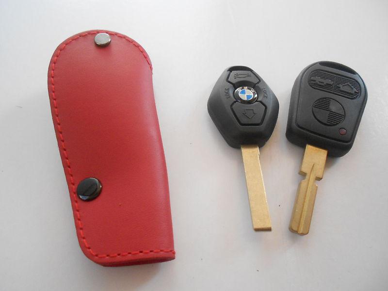 Bmw key remote fob glove cover e39 e38 e46 x5 x3 red # 1