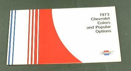 1973 73 chevy car exterior color chips chart brochure