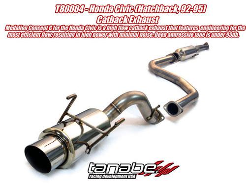 Tanabe concept g catback exhaust for 92-95 civic hatchback t80004