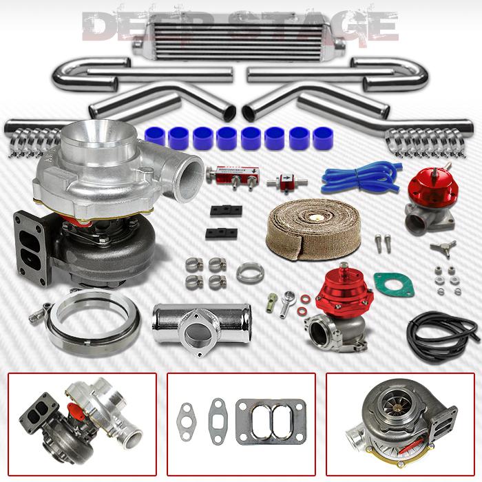 T70 t3 9pc turbo kit w/intercooler+blow off valve+wastegate+boost controller