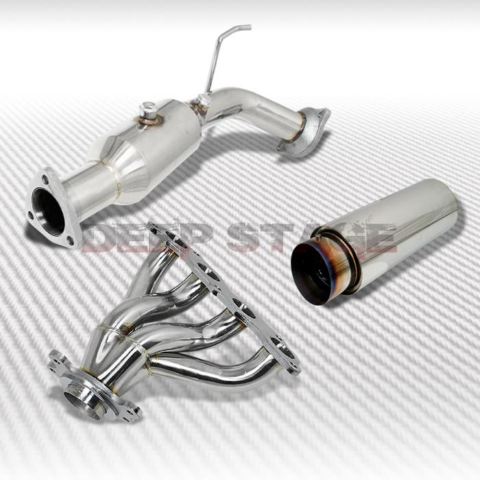 4-1 exhaust manifold header extractor+pipe+slant tip muffler 02-05 civic si ep3