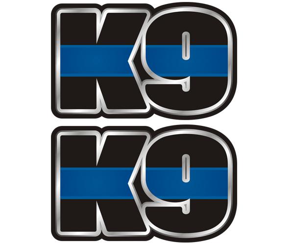 Police k9 decal set 3"x1.9" k-9 officer dog unit thin blue line sticker zu1