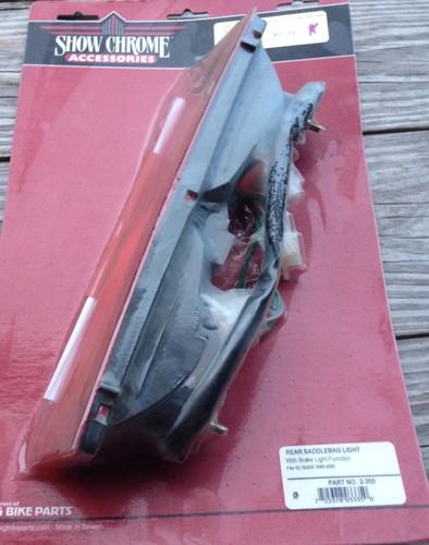 New** show chrome rear saddlebag light w/ brake light fnctn gl1500 88-00