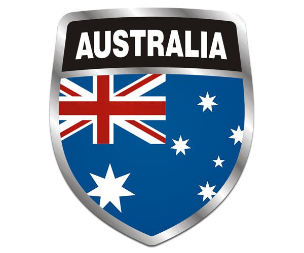 Australia flag shield decal 5"x4.3" australian vinyl car sticker zu1