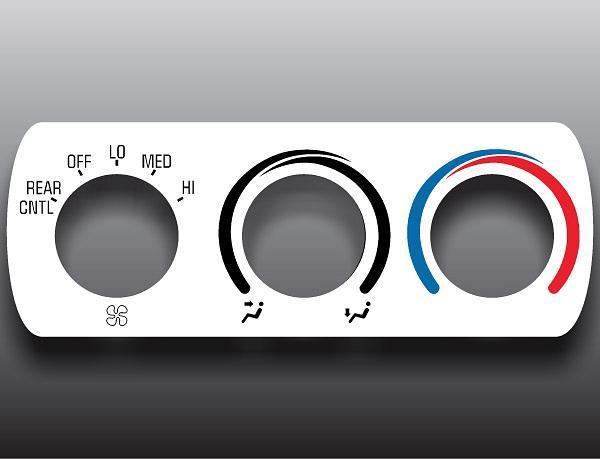 1995-1999 chevrolet suburban rear white heater control overlay hvac