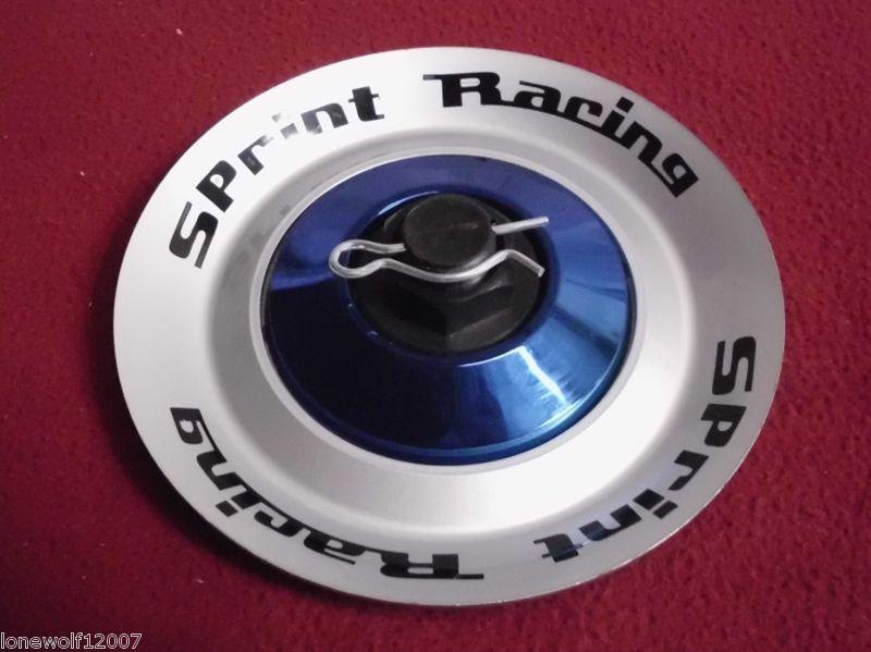 Sprint racing wheels silver/blue custom wheel center cap caps