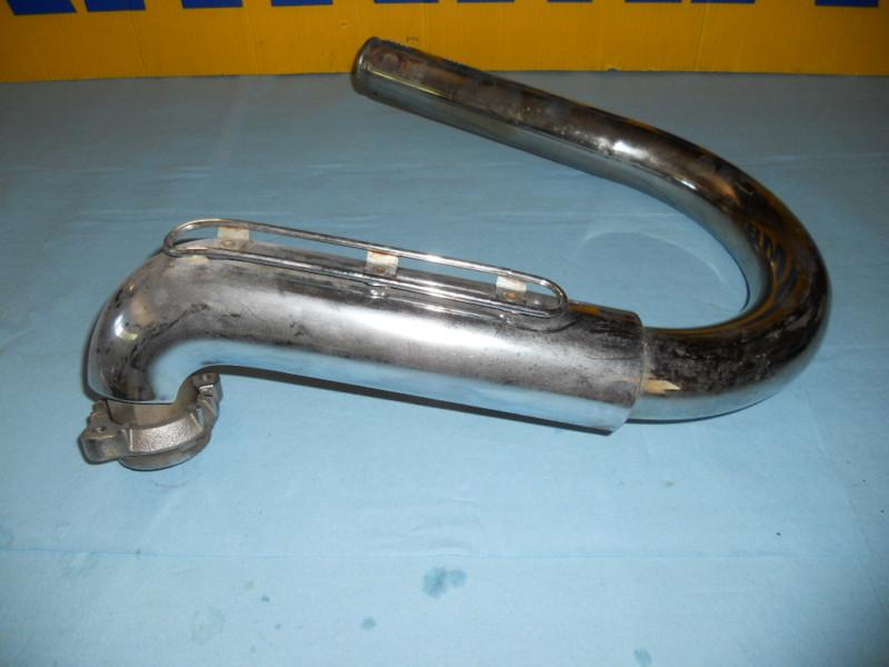 1984 honda vt700-750 shadow left side exhaust header pipe w/ shield & flange