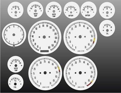 1965-1967 chevrolet corvette instrument cluster white face gauges