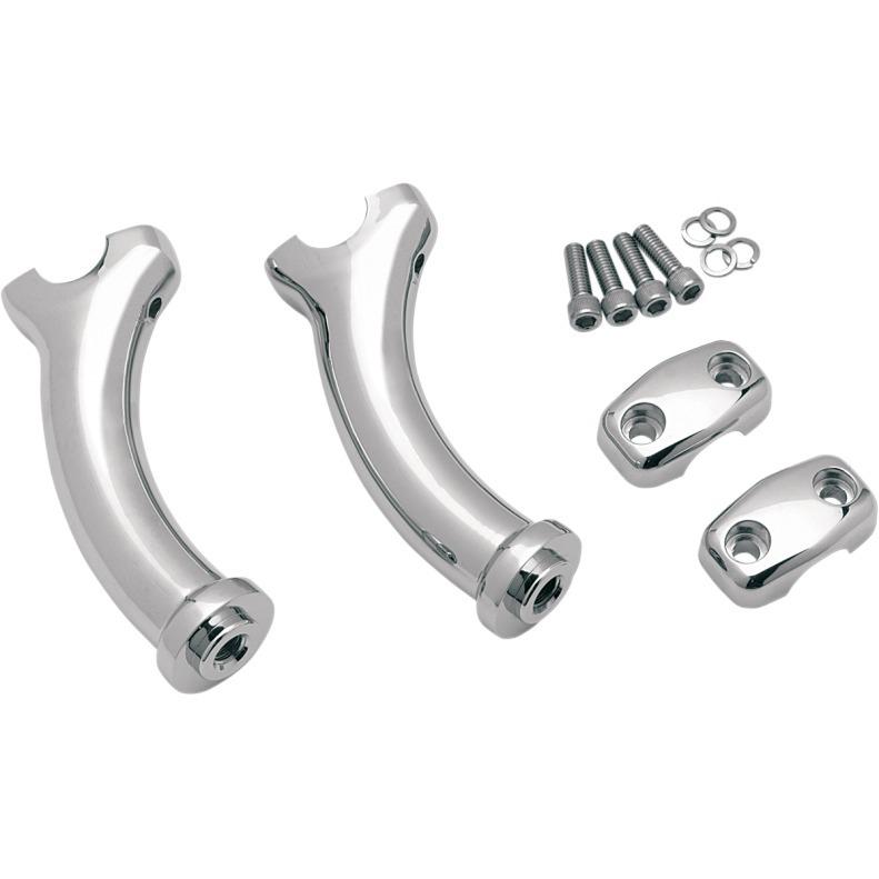 Drag specialties chrome 5.5" pullback handlebar risers for harley softail deuce