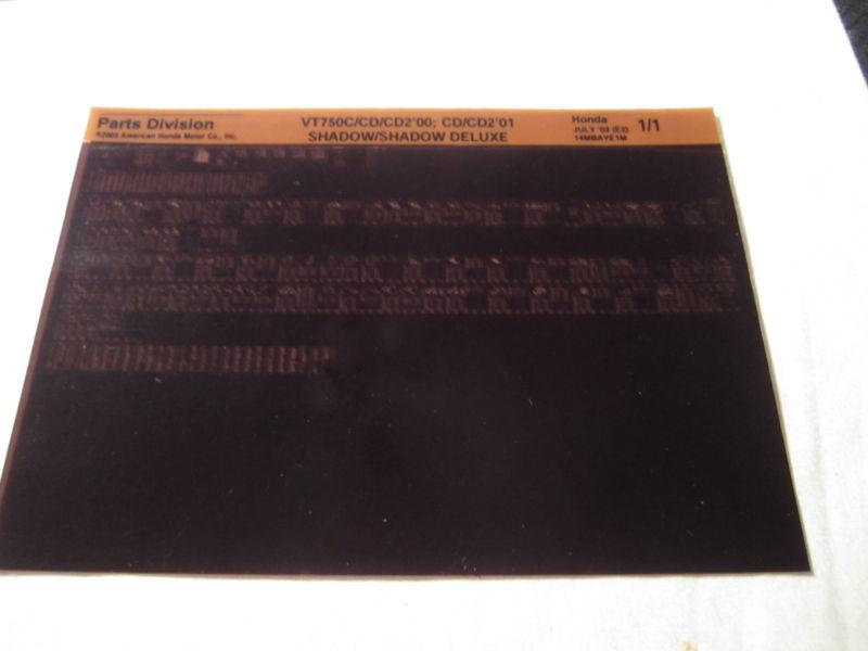 2000-2001 honda motorcycle vt750c cd cd2 shadow microfiche parts catalog deluxe