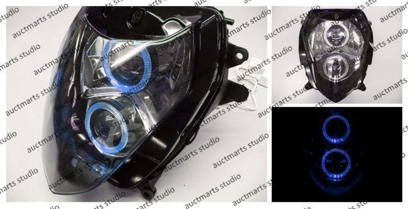 Suzuki gsx-r 1000 03-04 halo angel eye projector bi-xenon headlamp blue d