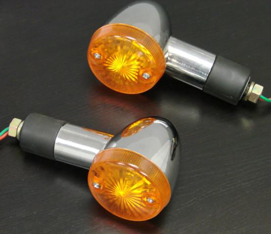 Chrome amber bullet mini turn signal for honda shadow rebal cb vt vtx gl cruiser