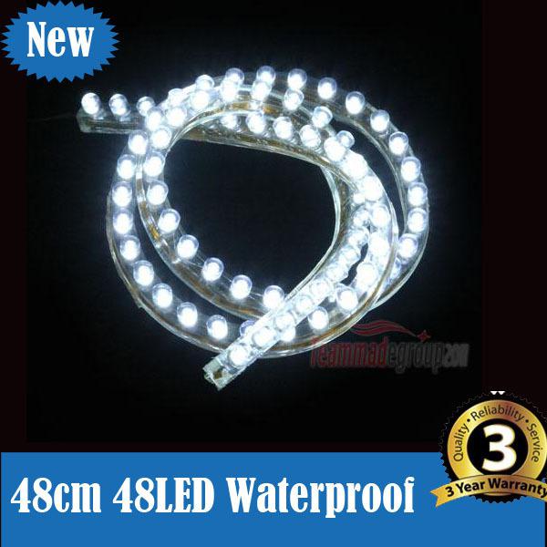 48cm 48 led strip car auto flexible grill pvc waterproof light lamp 12v white