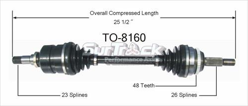 Surtrack perf axles to-8160 cv half-shaft assembly-new cv axle shaft