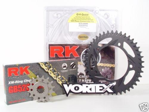 New rk chain & black sprocket kit yamaha yzf-r6 1999 2000 2001 2002