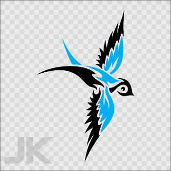 Decal stickers bird farm ranch village swallow blue black flying 0500 ka372