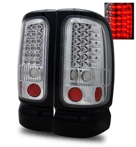 94-01 dodge ram 1500/94-02 ram 2500/3500 clear chrome led tail lights brake lamp