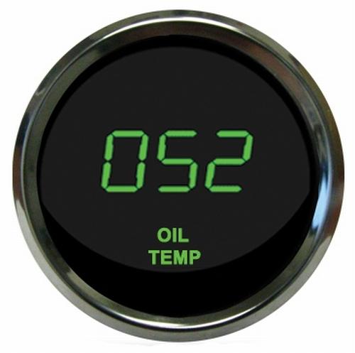 Digital oil temperature gauge green / chrome bezel intellitronix ms9108-g usa