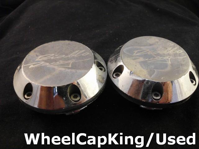 Diablo racing chrome custom wheel center cap caps #c-0362 set of (2)