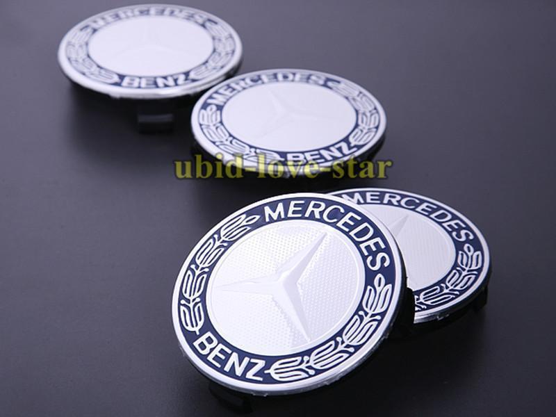 Mercedes benz 75mm blue star bingo alloy wheel center caps amg ml sl clk slk